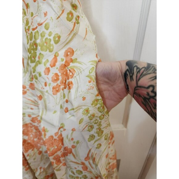 Talbots Women's Sleeveless Floral Dress Size 8 100% Silk Fit & Flare Pockets - Picture 6 of 6